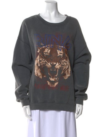 Anine Bing Graphic Print Crew Neck Sweatshirt