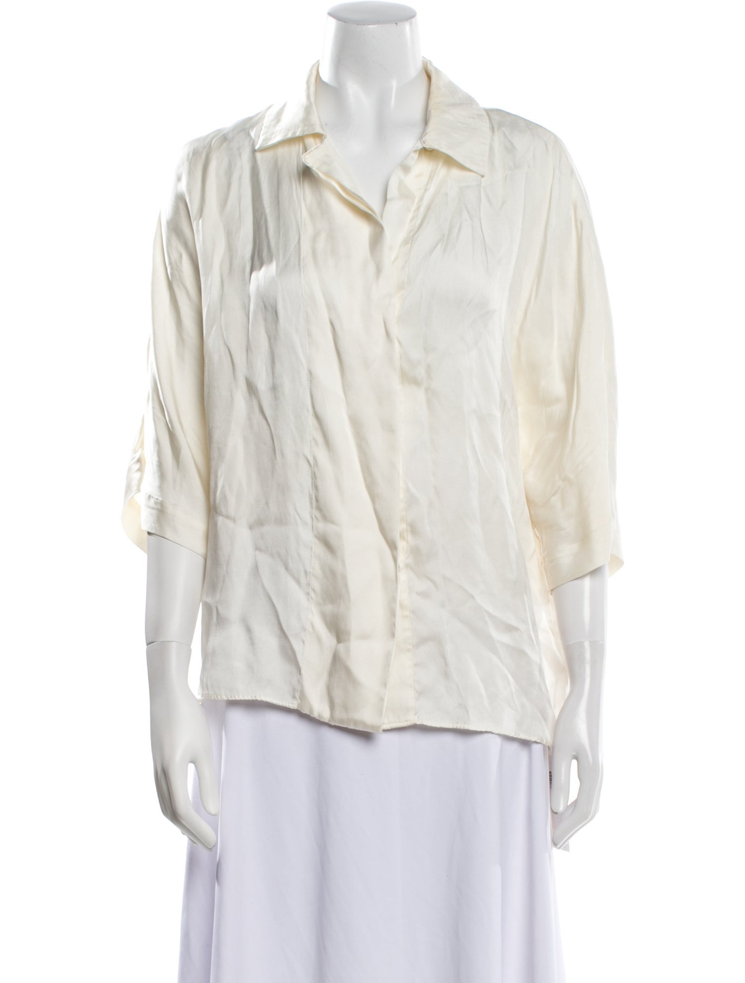 Anine Bing Three-Quarter Sleeve Button-Up Top