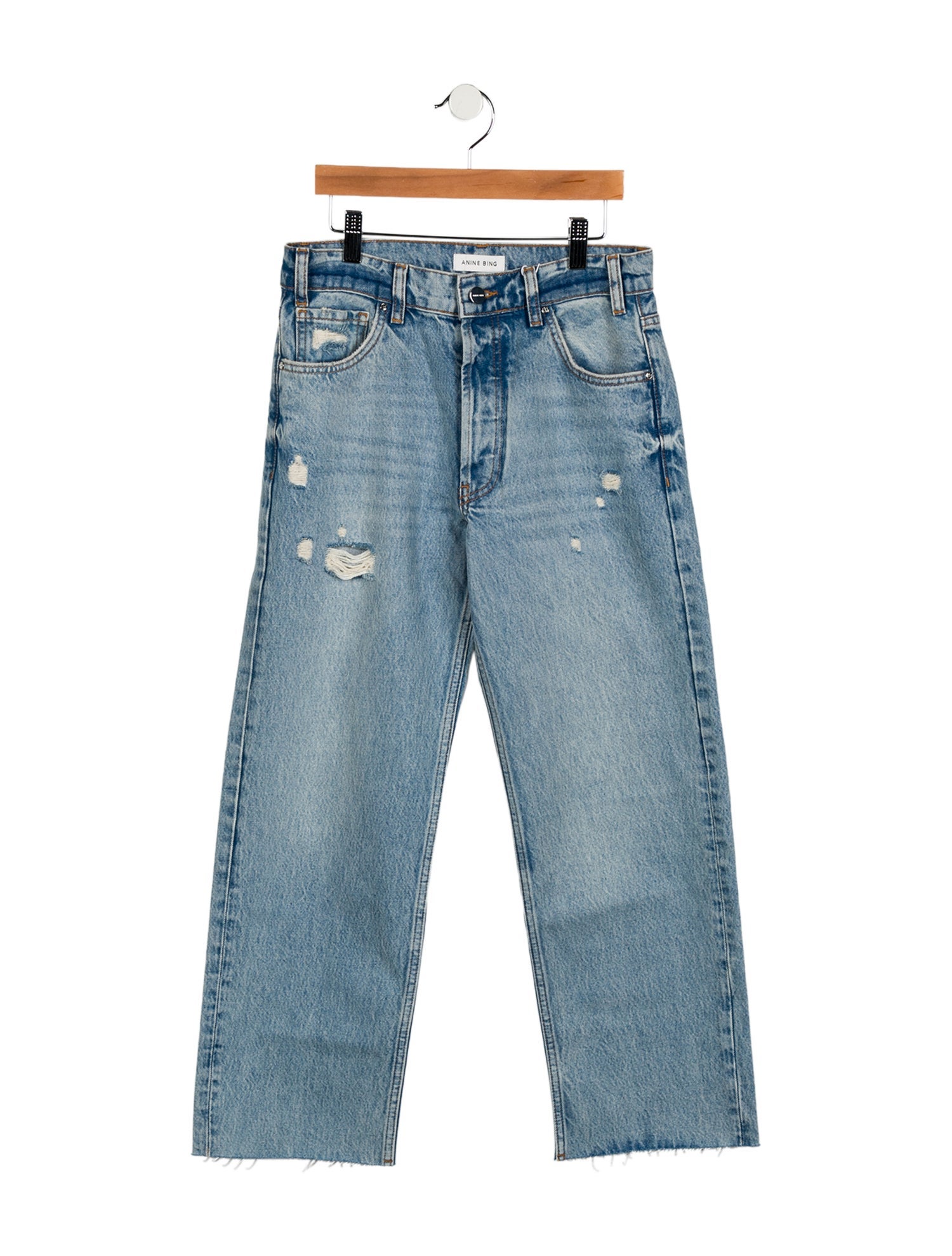 Anine Bing Mid-Rise Straight Leg Jeans