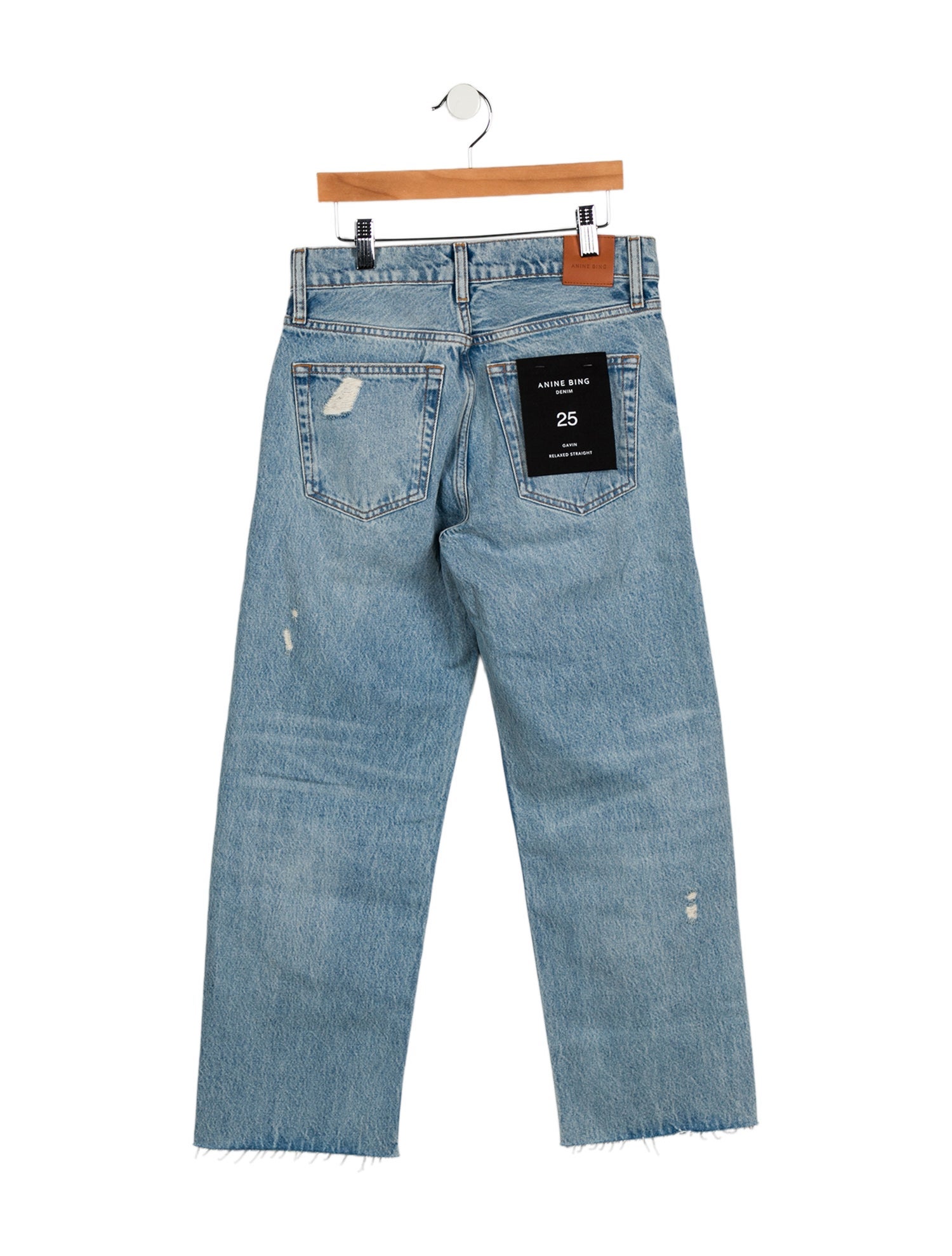 Anine Bing Mid-Rise Straight Leg Jeans