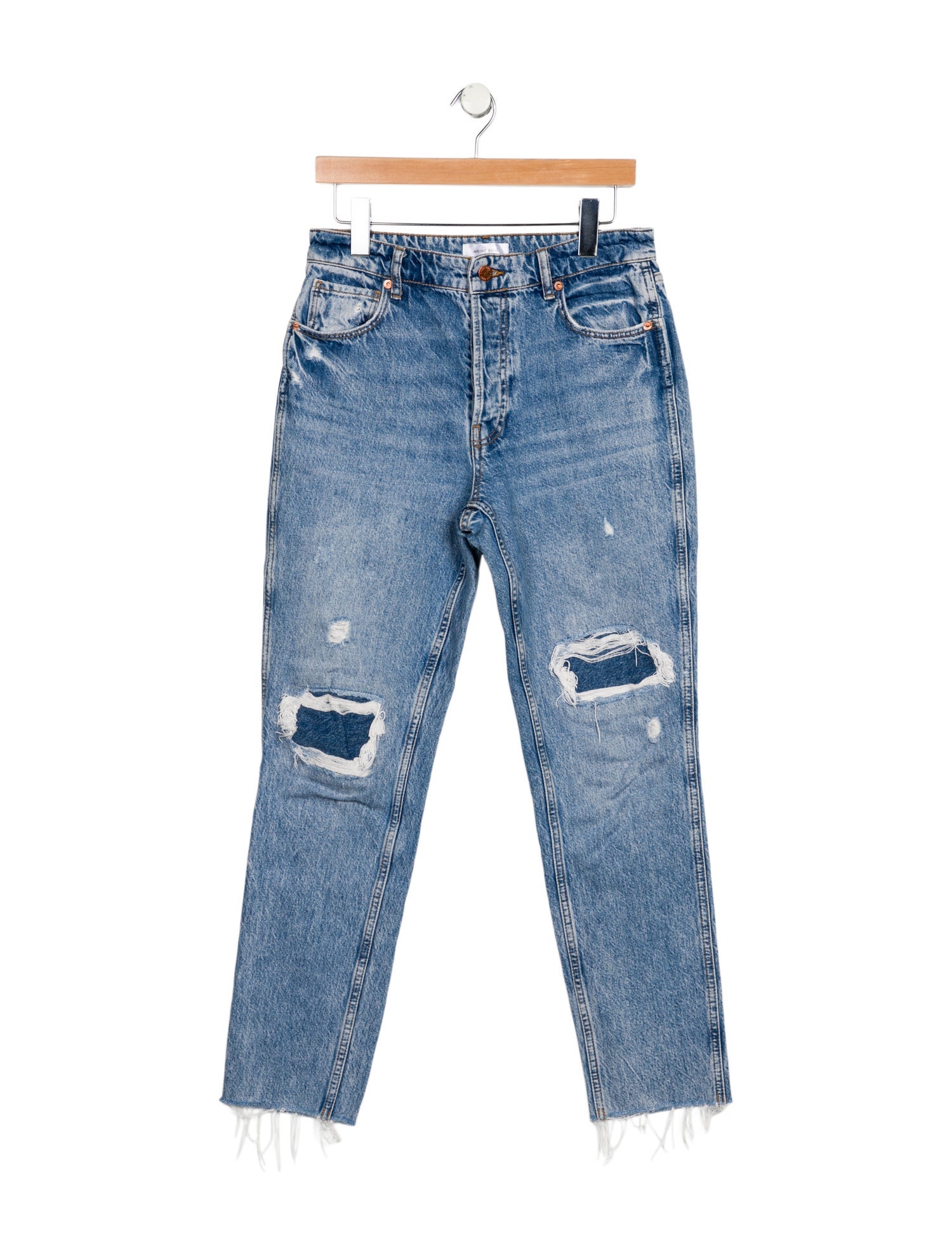 Anine Bing Mid-Rise Straight Leg Jeans