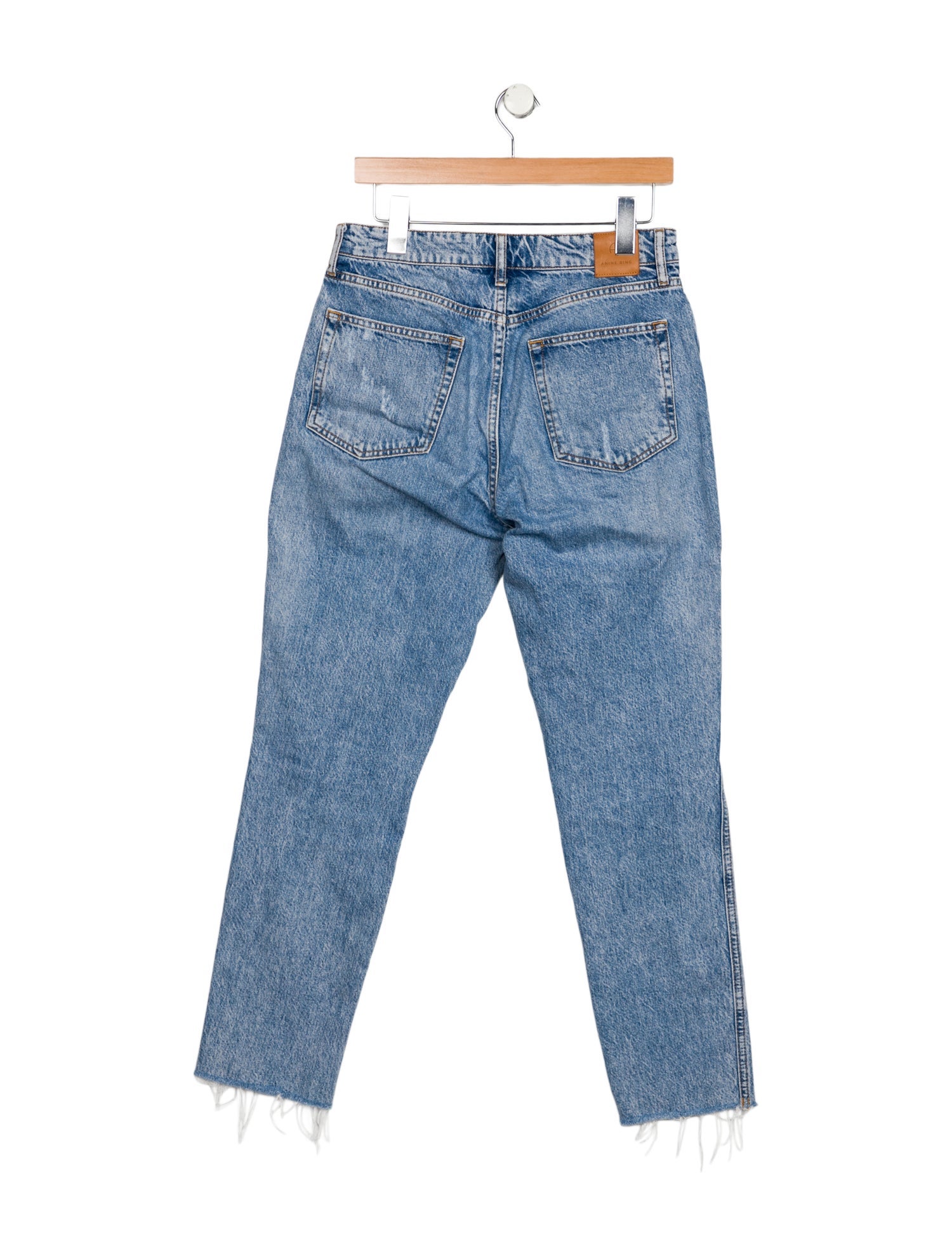 Anine Bing Mid-Rise Straight Leg Jeans