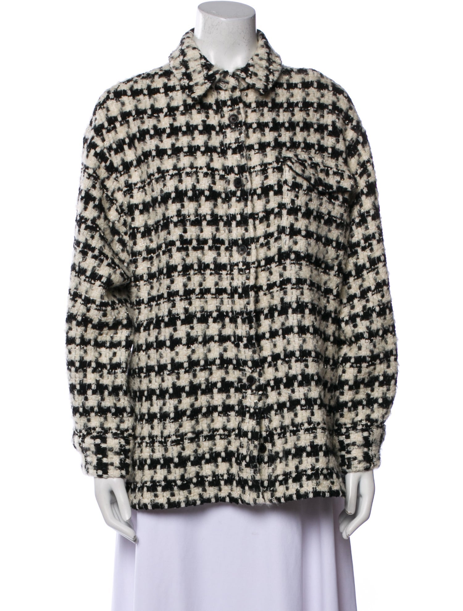 Anine Bing Wool Houndstooth Print Jacket