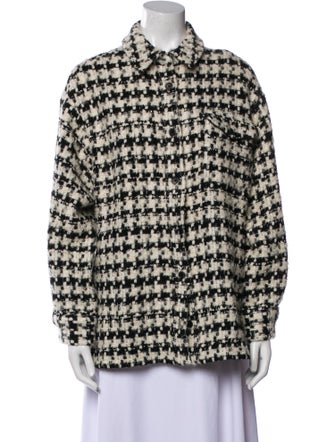 Anine Bing Wool Houndstooth Print Jacket