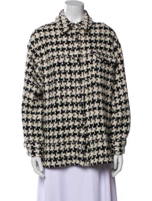 Anine Bing Wool Houndstooth Print Jacket