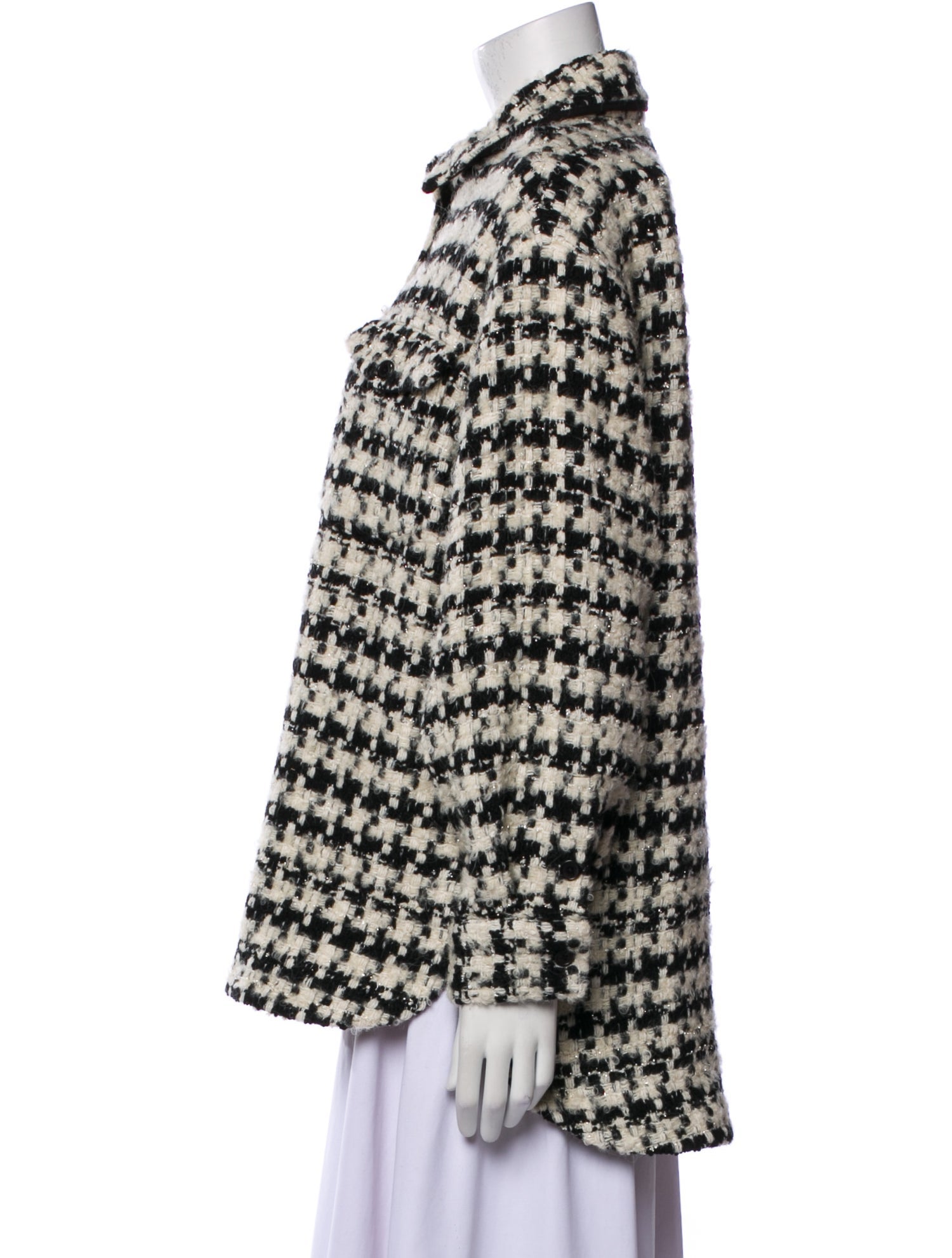 Anine Bing Wool Houndstooth Print Jacket