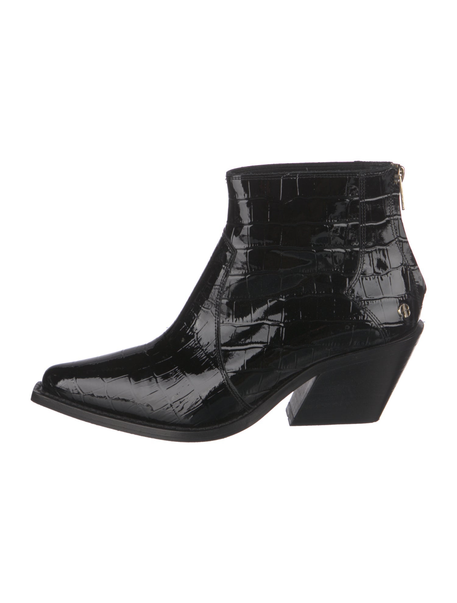 Anine Bing Embossed Leather Western Boots