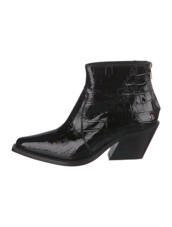 Anine Bing Embossed Leather Western Boots
