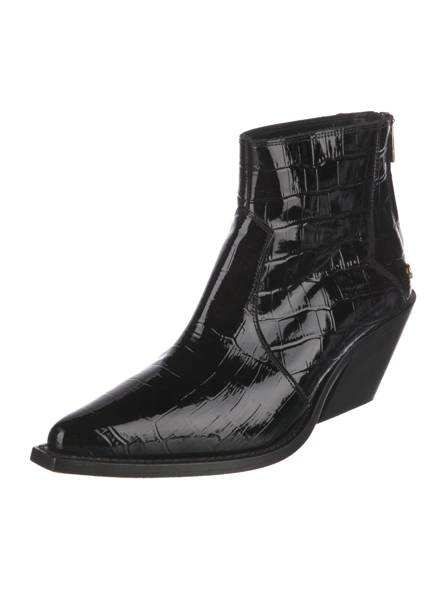 Anine Bing Embossed Leather Western Boots