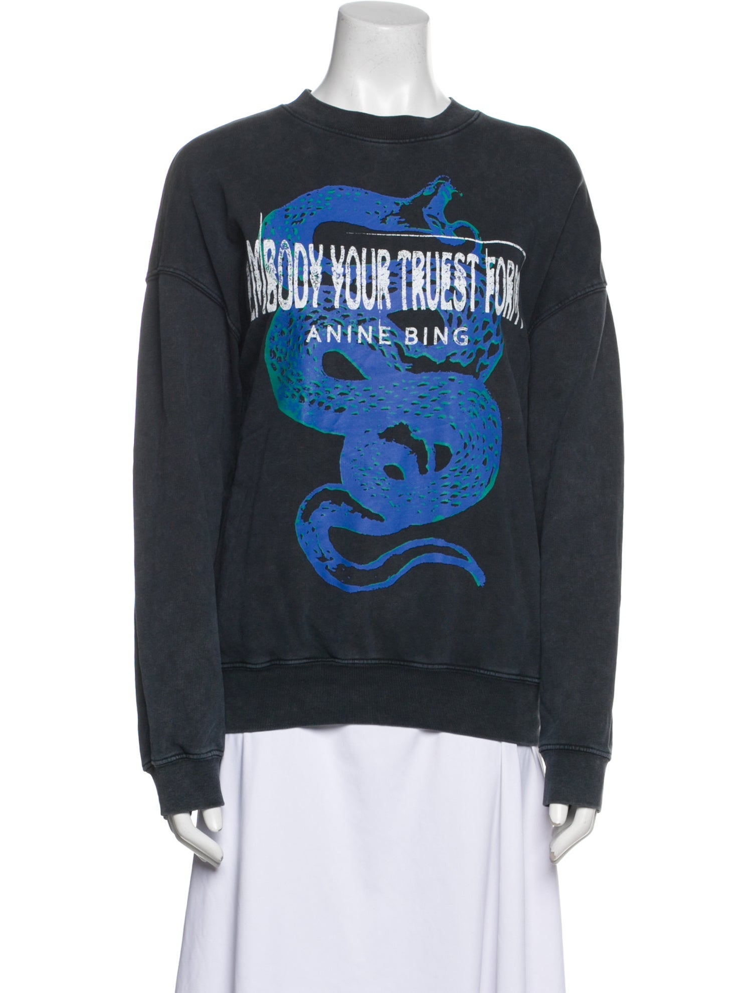 Anine Bing Graphic Print Crew Neck Sweatshirt