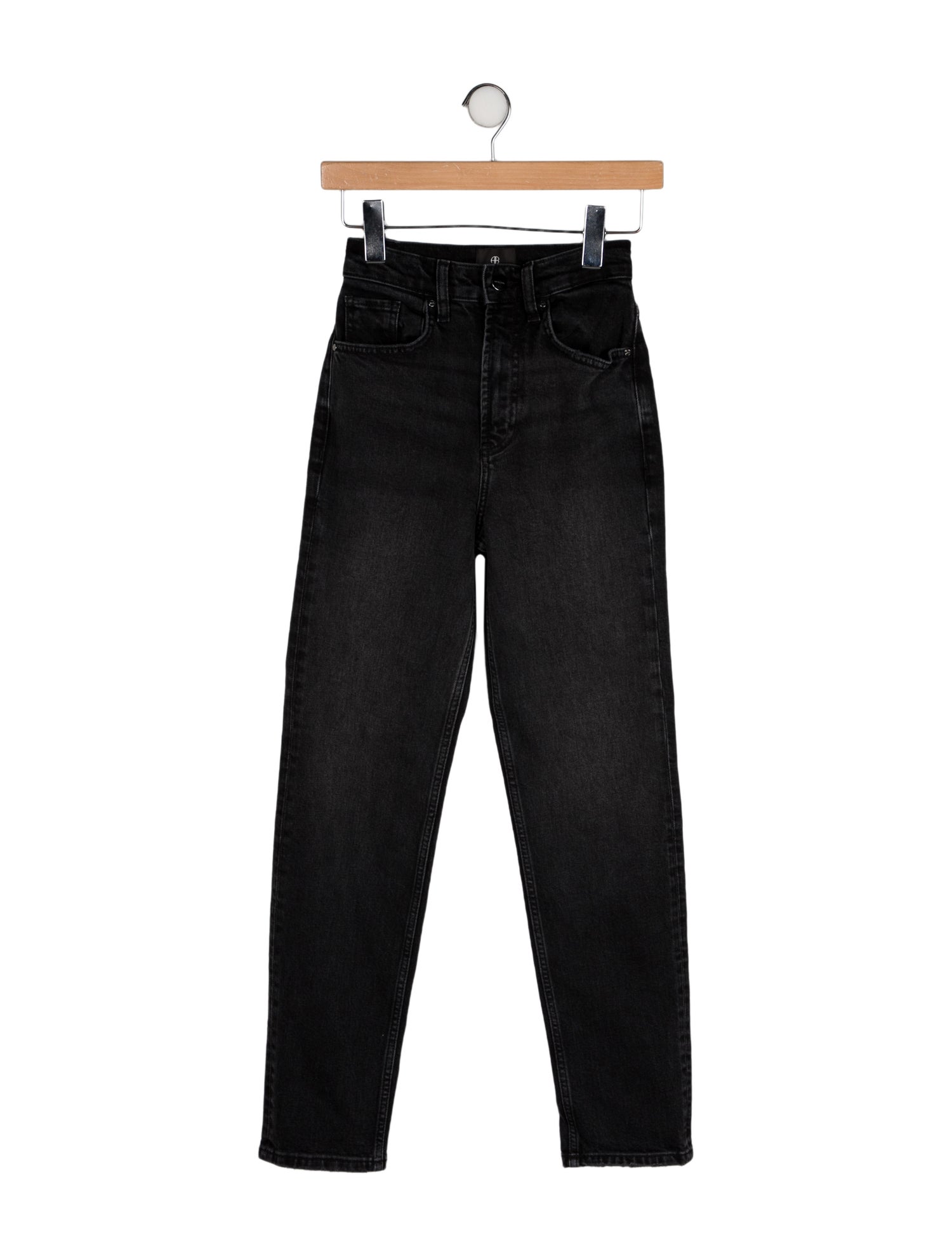 Anine Bing Mid-Rise Straight Leg Jeans
