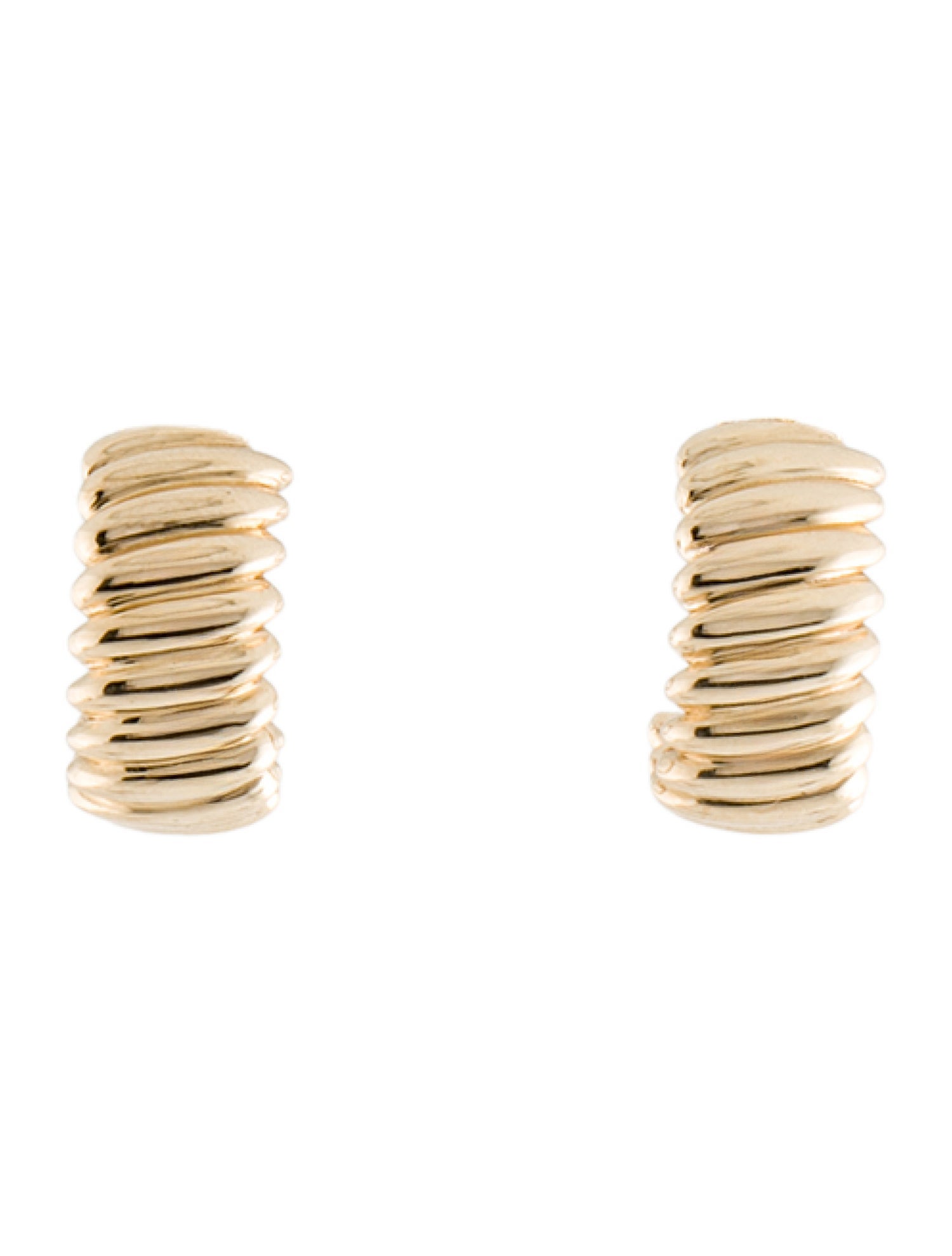 Anine Bing 14K Ribbed Hoop Earrings