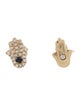 Anine Bing 14K Sapphire & Diamond Hamsa Stud Earrings