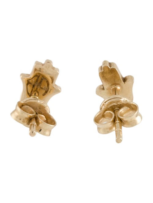 Anine Bing 14K Sapphire & Diamond Hamsa Stud Earrings