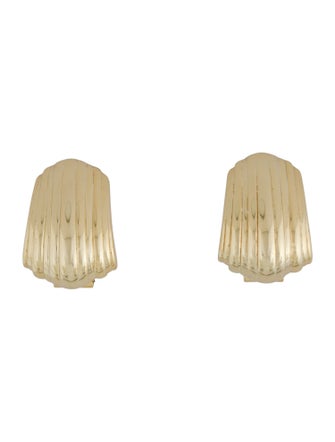 Anine Bing Ribbed Clip-Back Drop Earrings