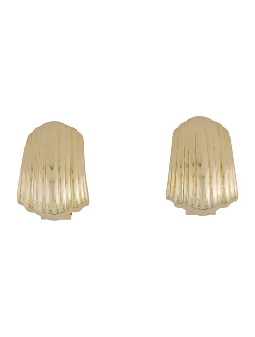 Anine Bing Ribbed Clip-Back Drop Earrings