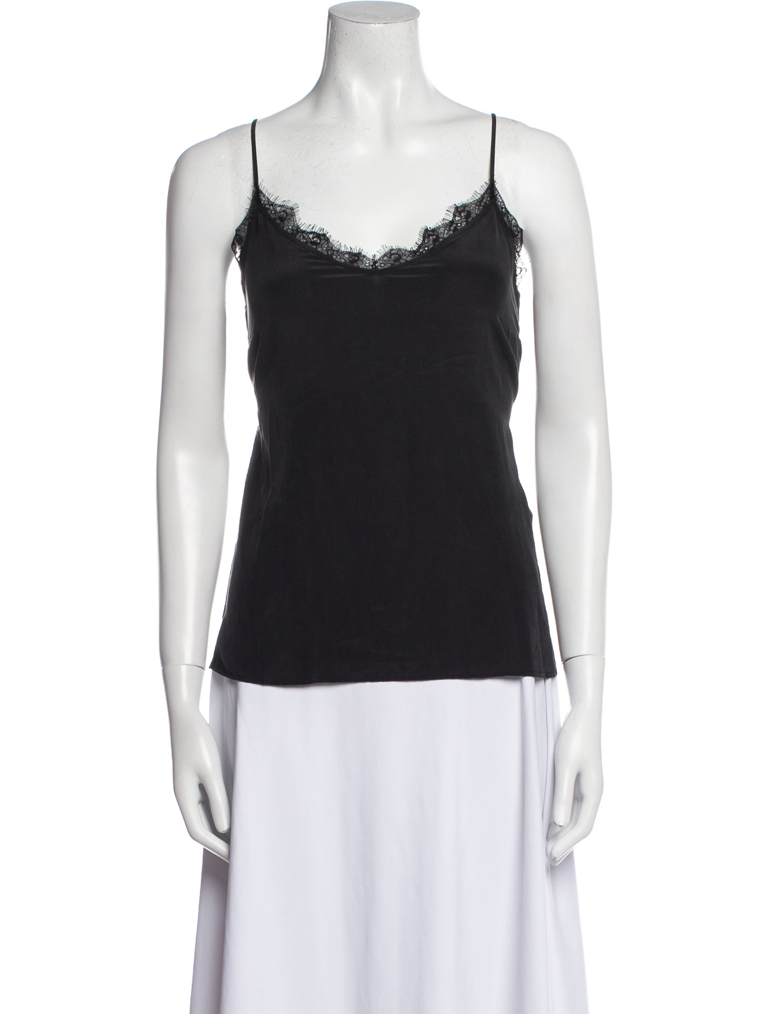 Anine Bing Silk Scoop Neck Top