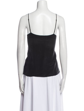 Anine Bing Silk Scoop Neck Top