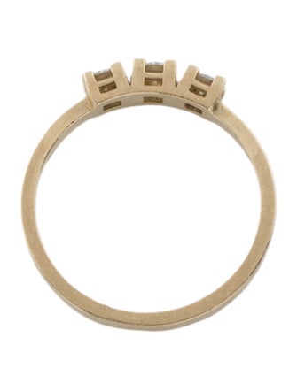 Anine Bing 14K Diamond Three Stone Pinky Ring