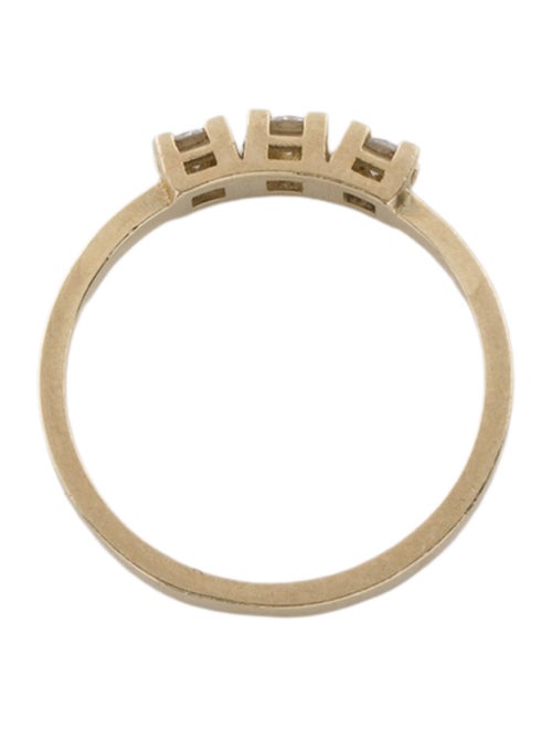 Anine Bing 14K Diamond Three Stone Pinky Ring