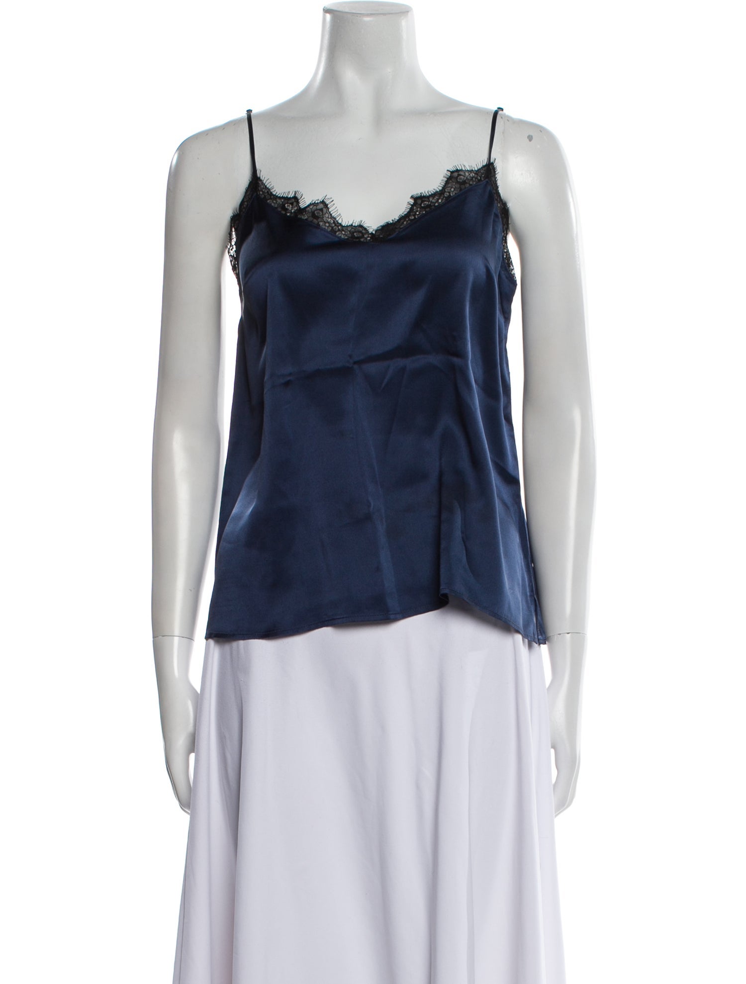 Anine Bing Silk Square Neckline Top