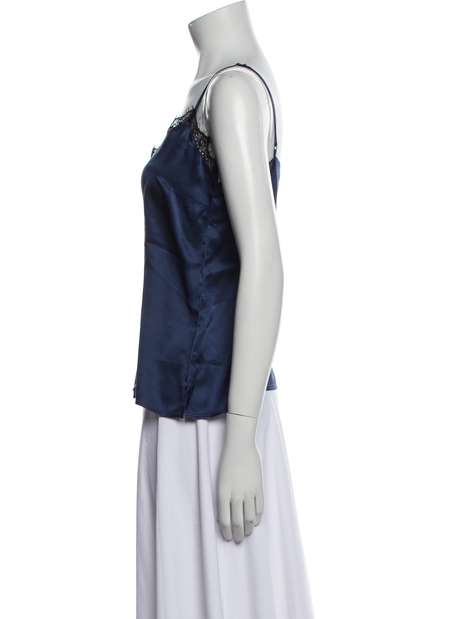 Anine Bing Silk Square Neckline Top