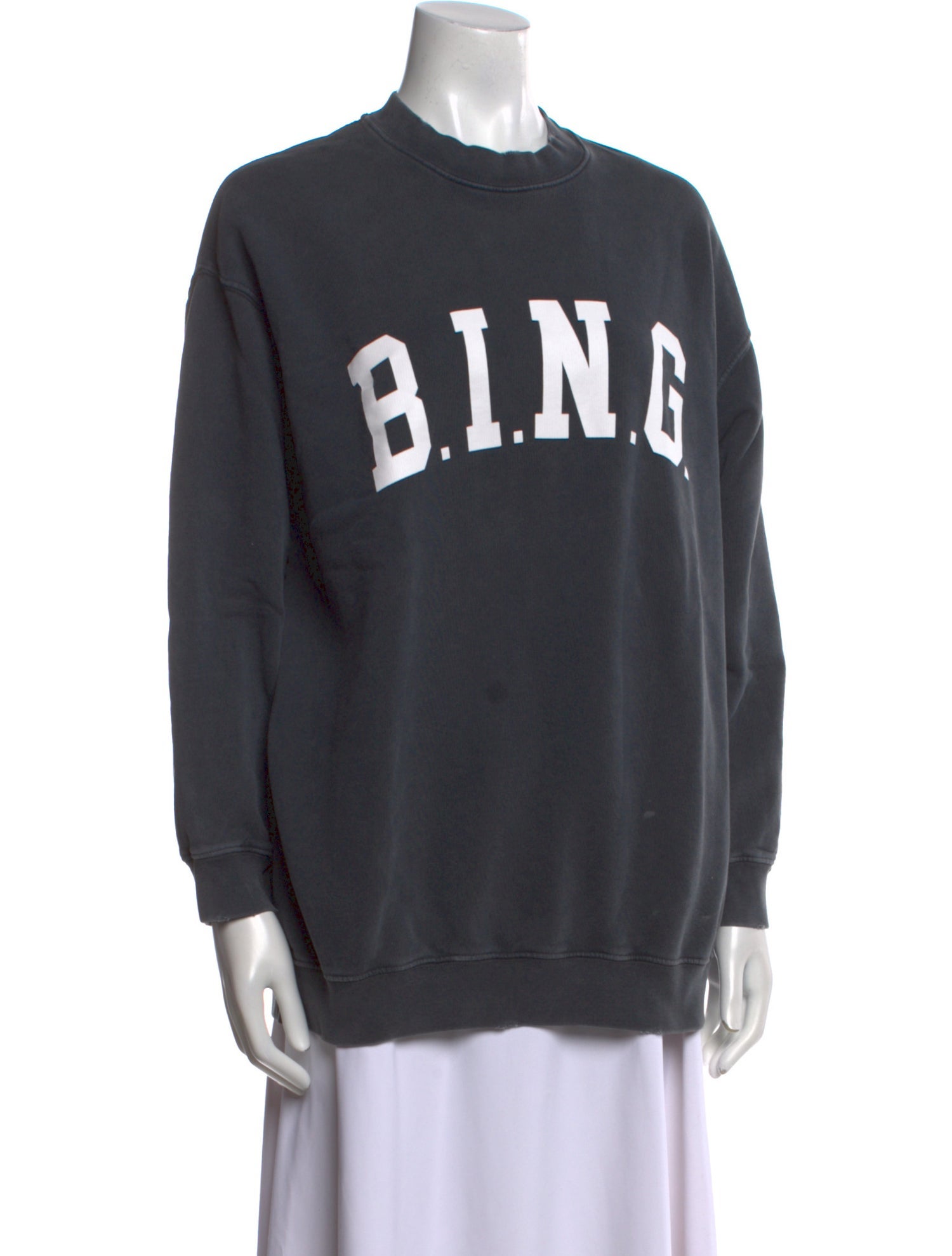 Anine Bing Graphic Print Mock Neck Sweater