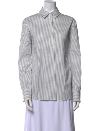 Anine Bing Striped Long Sleeve Button-Up Top