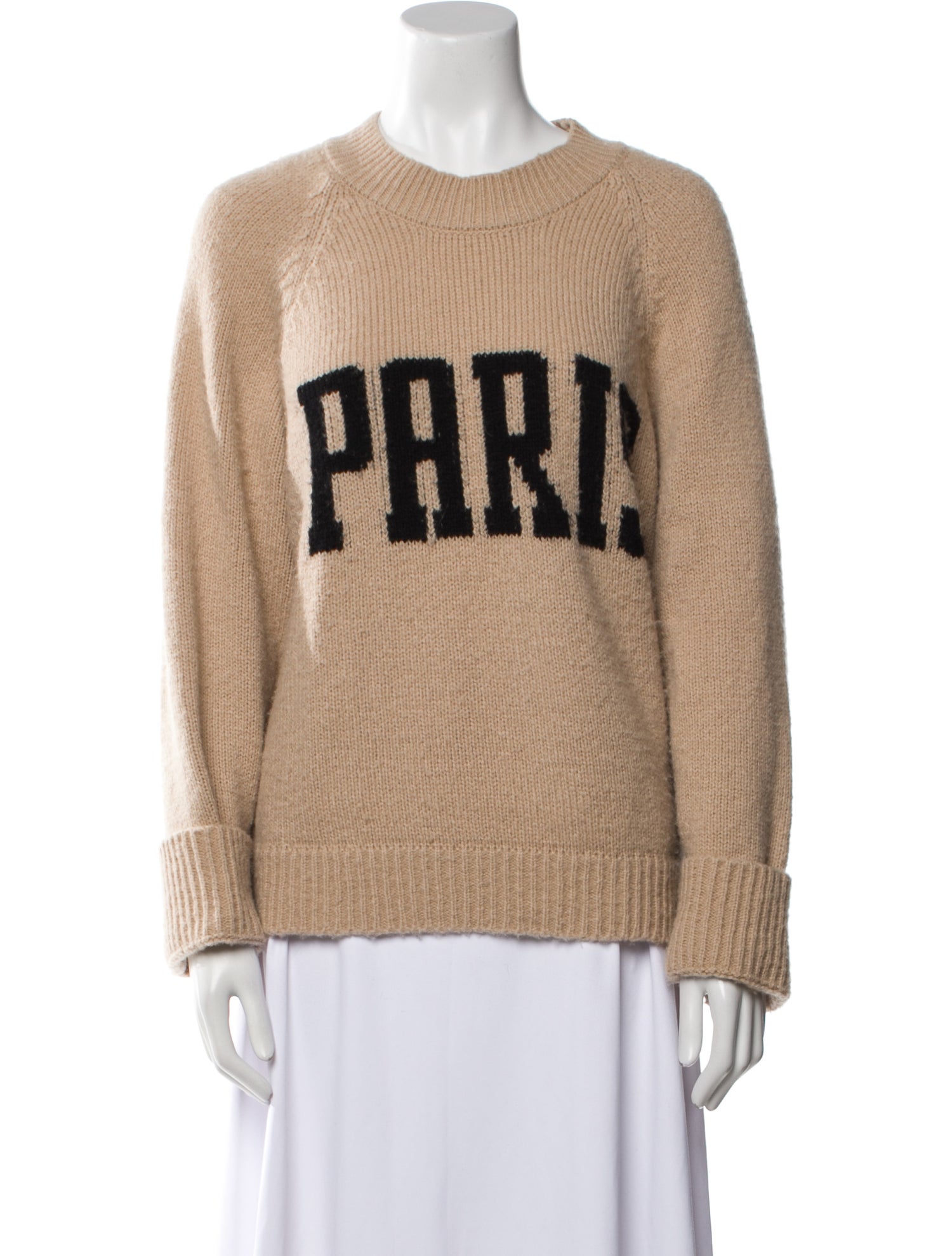 Anine Bing Merino Wool Graphic Print Sweater