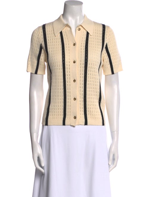 Anine Bing Striped Short Sleeve Polo