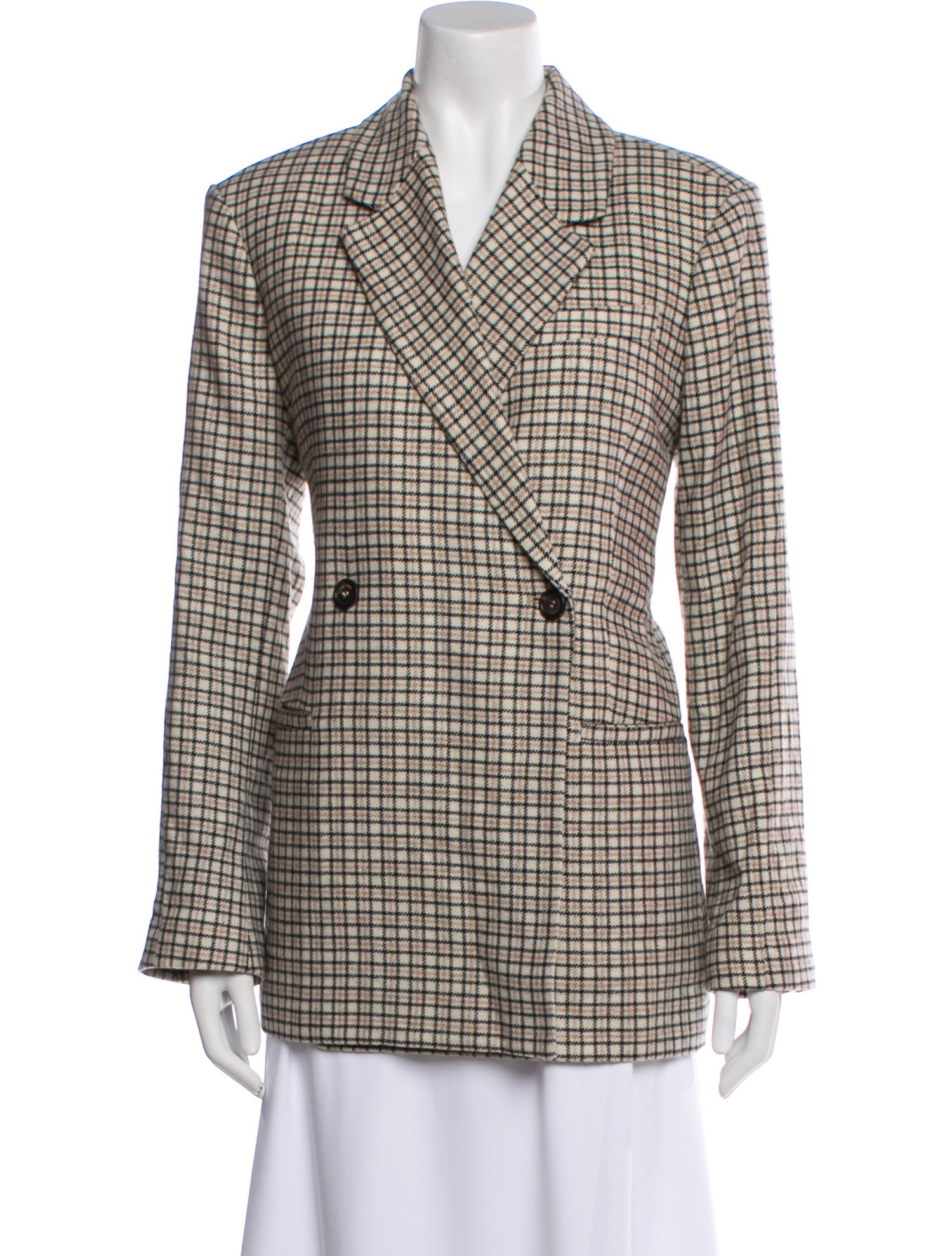 Anine Bing Plaid Print Blazer