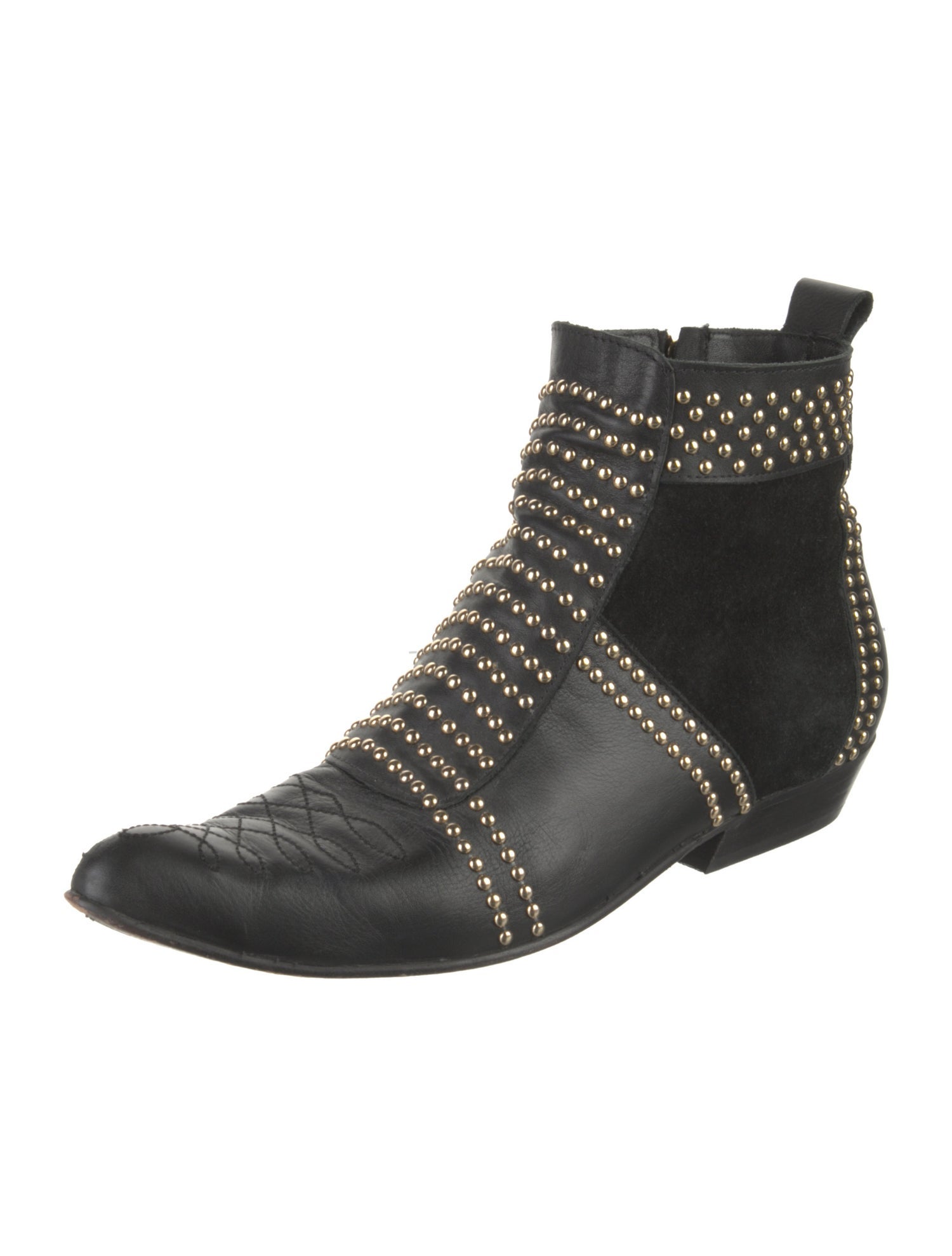 Anine Bing Leather Studded Accents Boots