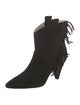 Anine Bing Suede Fringe Trim Accent Lace-Up Boots