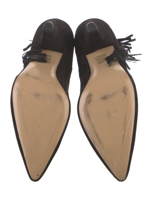 Anine Bing Suede Fringe Trim Accent Lace-Up Boots