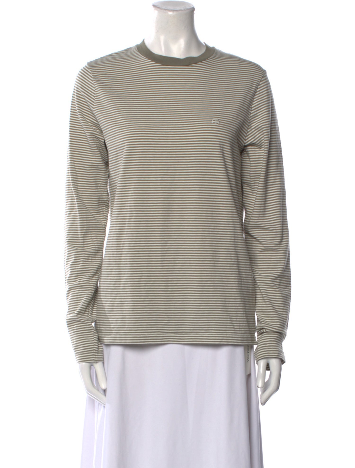 Anine Bing Striped Crew Neck Sweatshirt