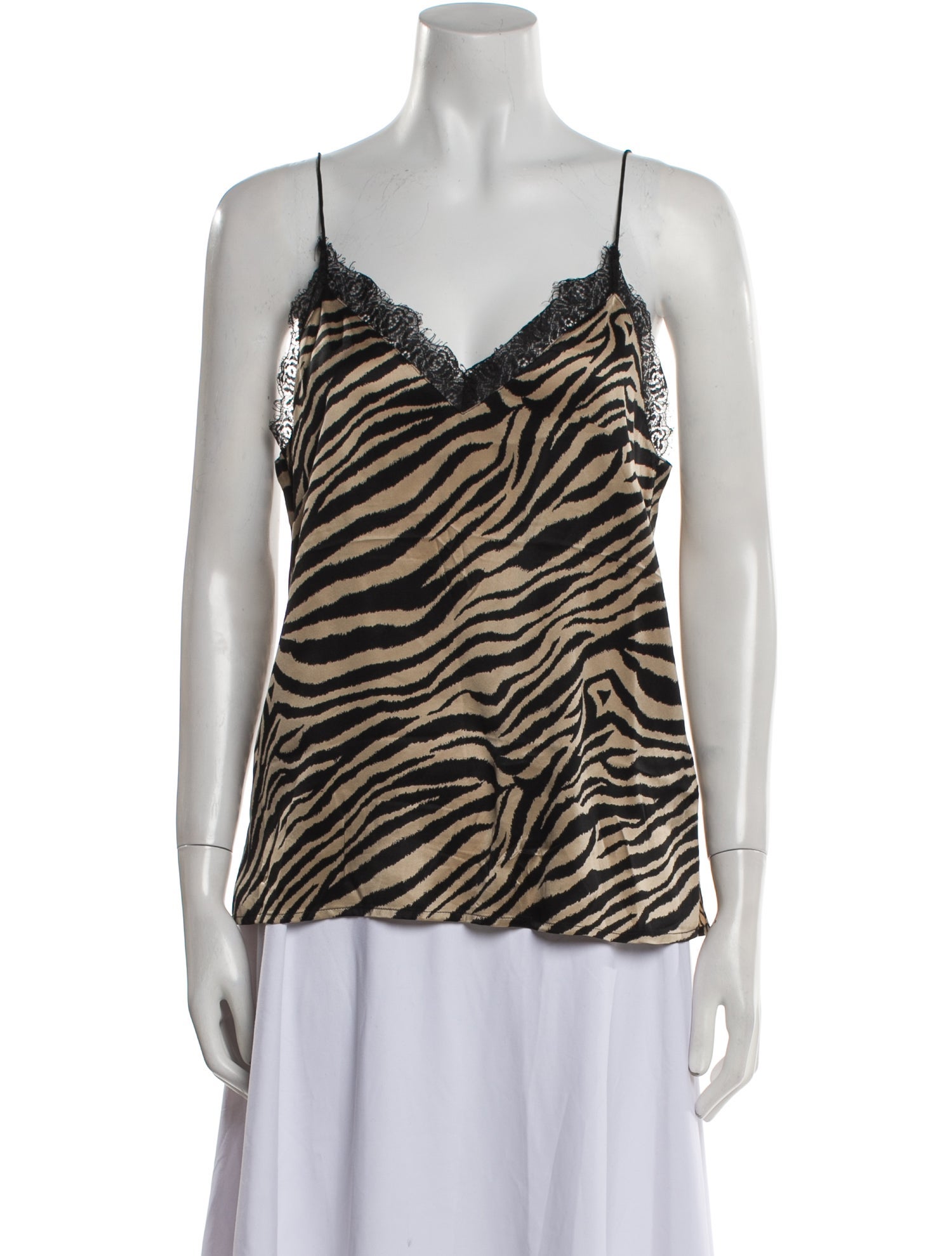 Anine Bing Silk Animal Print Top