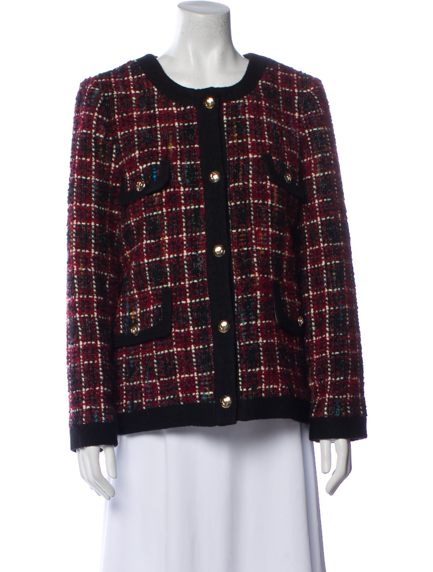 Anine Bing Wool Plaid Print Jacket