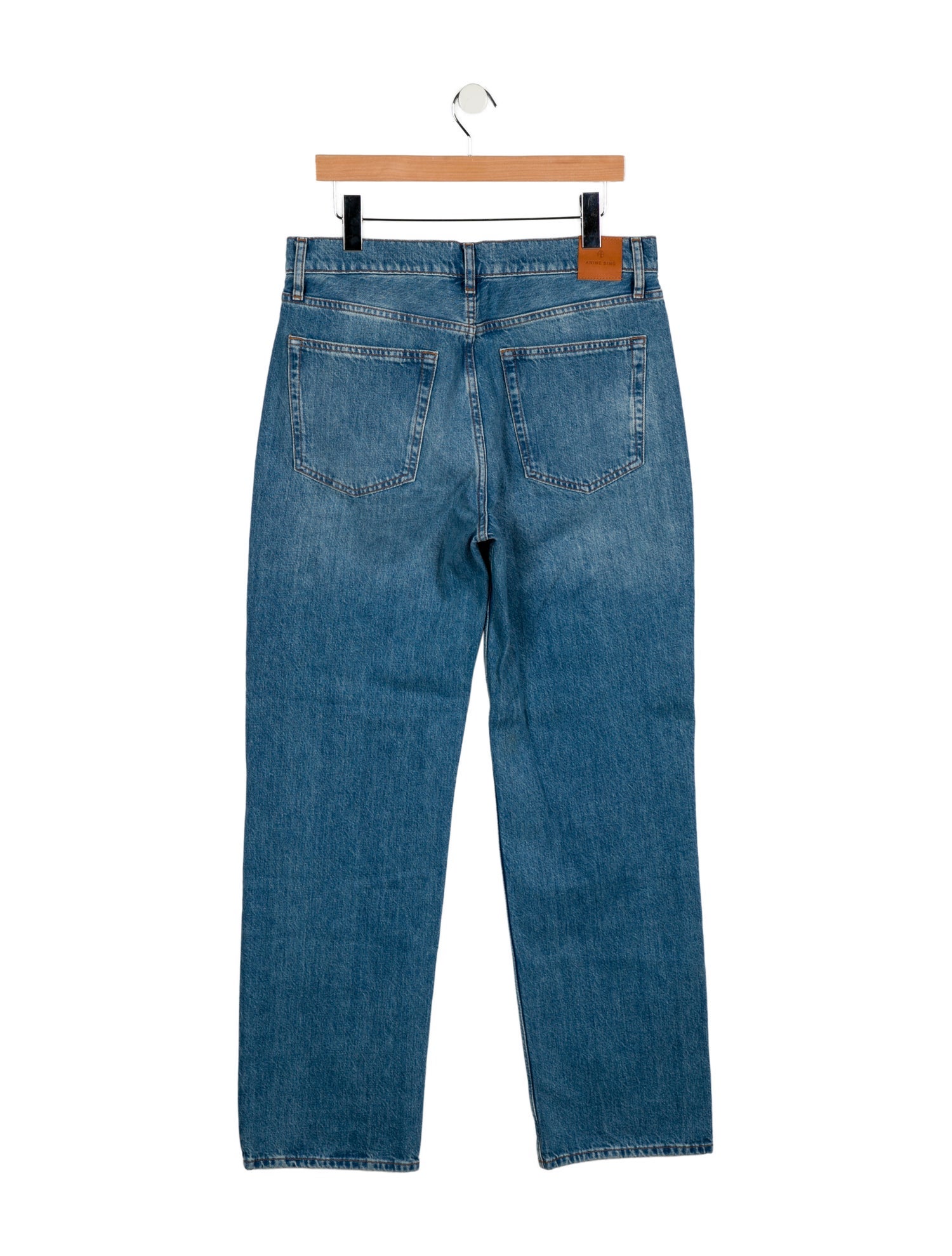 Anine Bing High-Rise Straight Leg Jeans