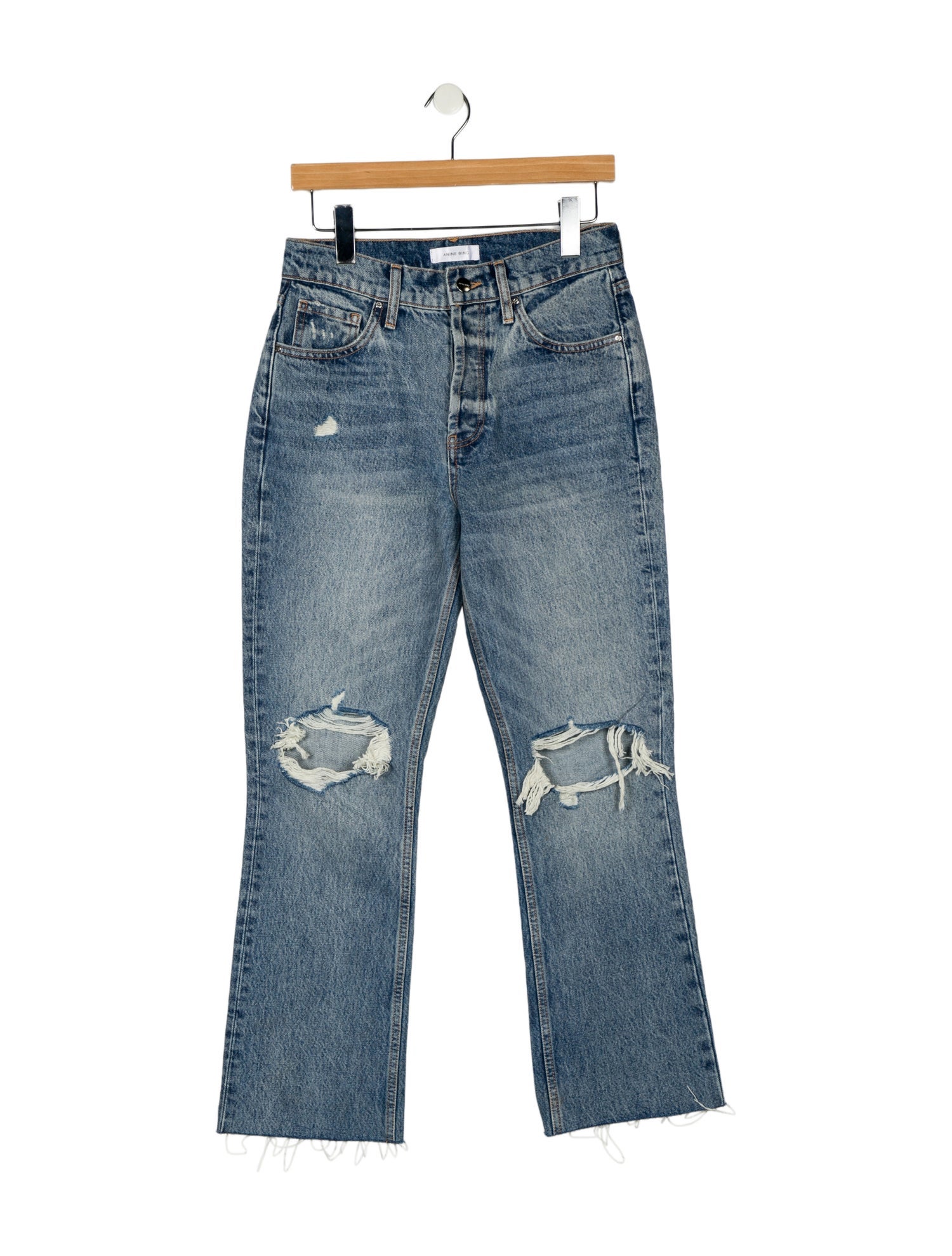 Anine Bing High-Rise Straight Leg Jeans