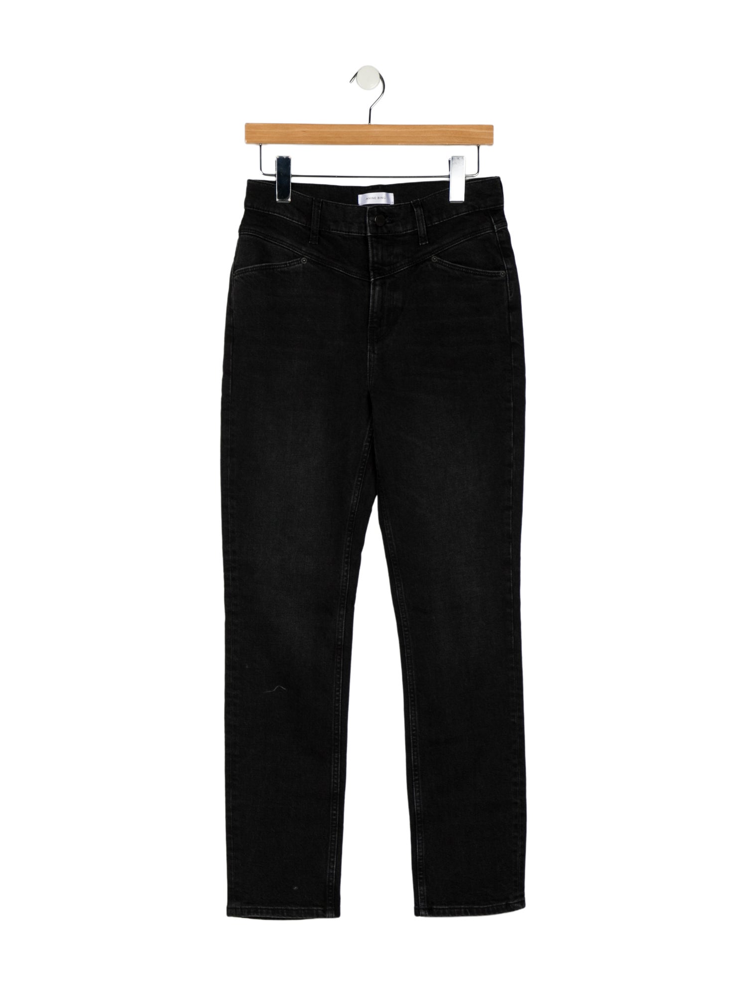 Anine Bing Mid-Rise Straight Leg Jeans