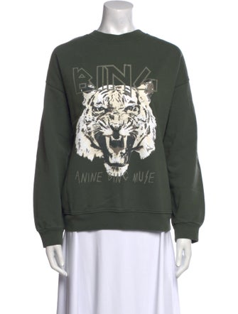 Anine Bing Graphic Print Crew Neck Sweatshirt