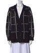 Anine Bing Merino Wool Plaid Print Sweater