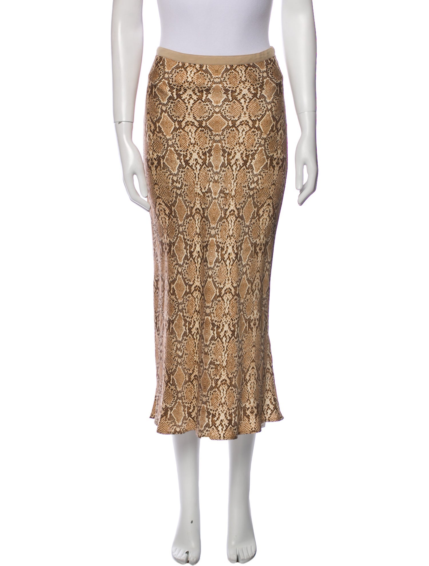 Anine Bing Silk Knee-Length Skirt