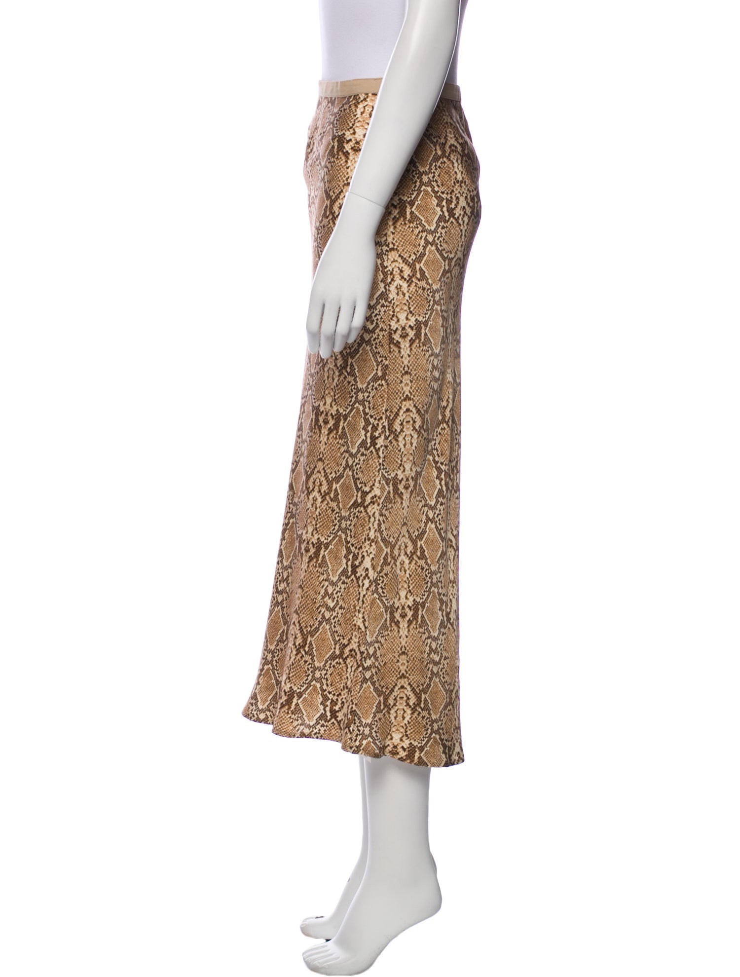 Anine Bing Silk Knee-Length Skirt