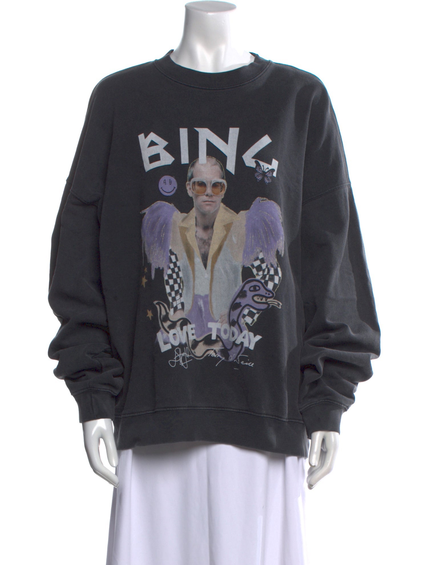 Anine Bing Graphic Print Crew Neck Sweatshirt