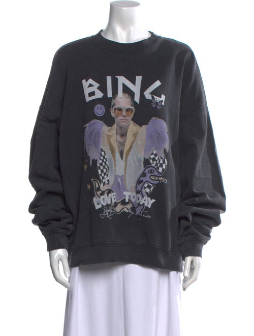 Anine Bing Graphic Print Crew Neck Sweatshirt