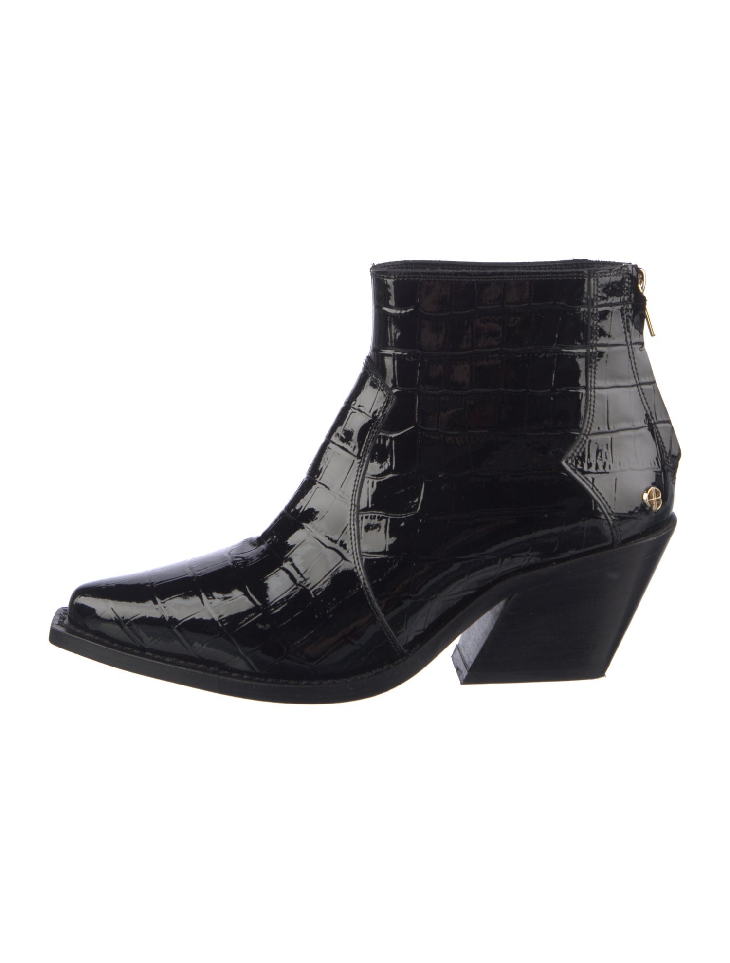 Anine Bing Embossed Leather Western Boots