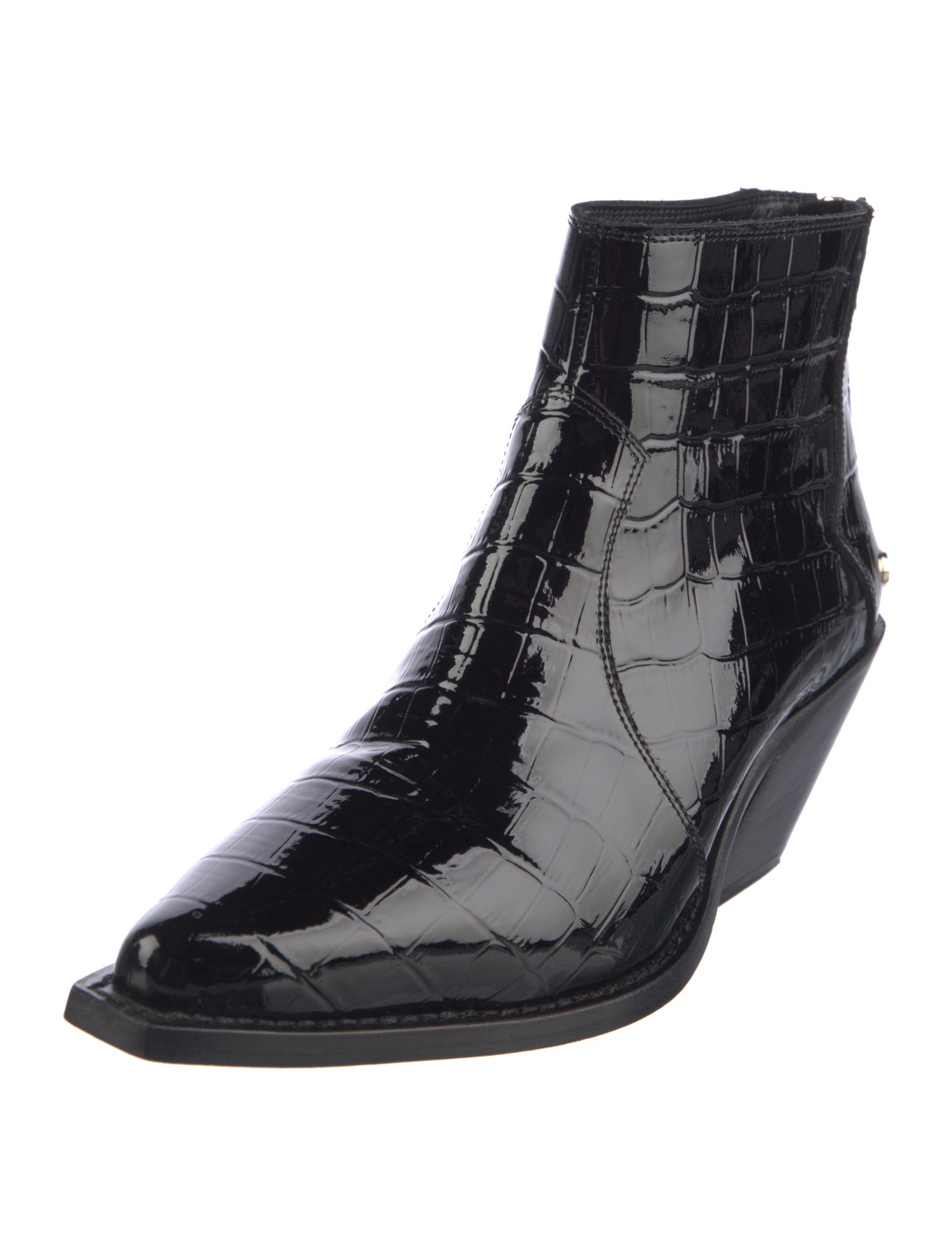 Anine Bing Embossed Leather Western Boots