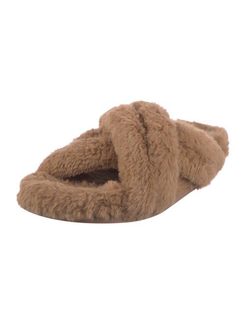 Anine Bing Fur Faux Fur Trim Slides