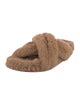 Anine Bing Fur Faux Fur Trim Slides